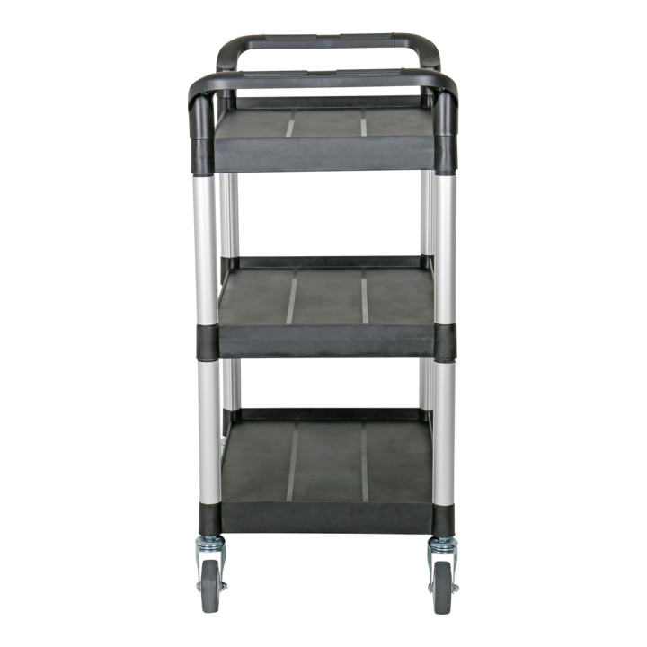 Chariot de service STIER à 3 étagères, 850 mm de long x 480 mm de large x 1000 mm de haut