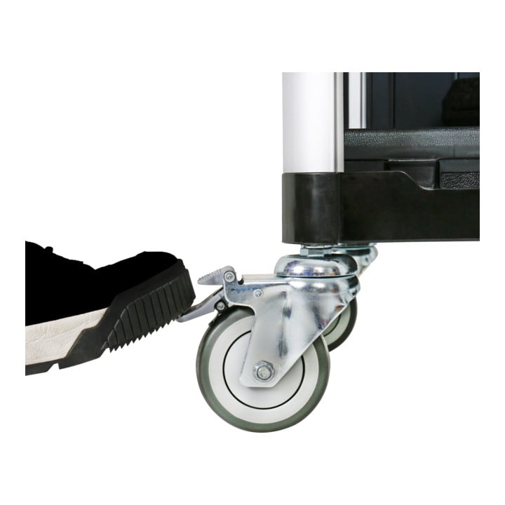 Chariot de service STIER à 3 étagères, 850 mm de long x 480 mm de large x 1000 mm de haut