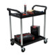 Chariot de service STIER avec 2 étagères, 750 mm de longueur x 460 mm de largeur x 825 mm de hauteur-5