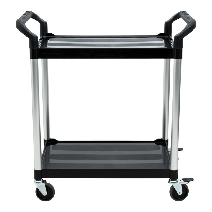 Chariot de service STIER avec 2 étagères, 750 mm de longueur x 460 mm de largeur x 825 mm de hauteur