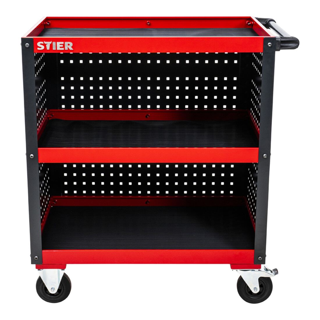 Chariot de service STIER avec panneaux perforés HxlxP 960x810x543 mm