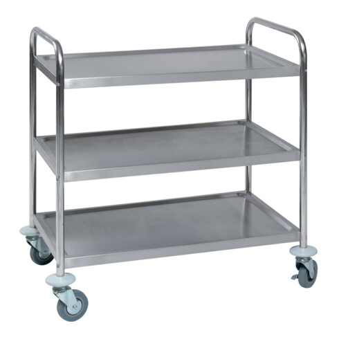 Chariot de table avec 3 tiroirs 825 × 500, acier inoxydable