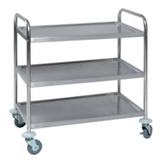 Chariot de table avec 3 tiroirs 825 × 500, acier inoxydable