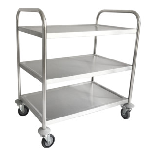 Chariot de service STIER en acier inoxydable
