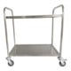 Chariot desserte STIER en acier inoxydable à 2 plateaux