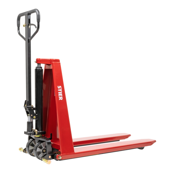 Chariot élévateur à ciseaux STIER, capacité de charge 1 000 kg, hauteur de levée 800 mm avec système Quicklift manuel