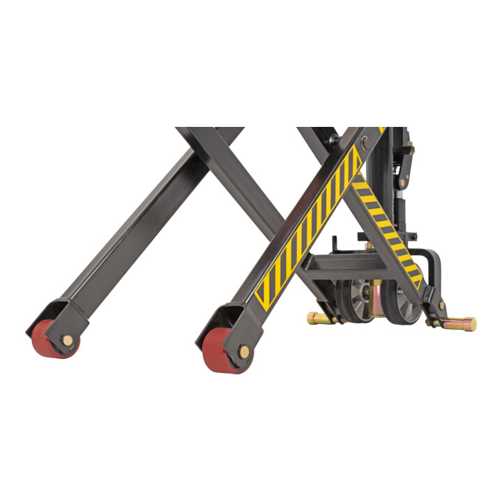Chariot élévateur à ciseaux STIER, capacité de charge 1 000 kg, hauteur de levée 800 mm avec système Quicklift manuel
