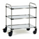 fetra Chariot en acier inoxydable 5019 - Capacité 150 kg, pneus TPE