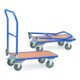 Chariot pliable en acier fetra KW 1 charge max. 250kg, roues à bandage TPE, dossier rabattable