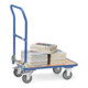 Chariot pliable en acier fetra KW 1 charge max. 250kg, roues à bandage TPE, dossier rabattable