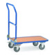 Chariot pliable en acier fetra KW 1 charge max. 250kg, roues à bandage TPE, dossier rabattable