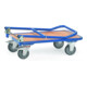 Chariot pliable en acier fetra KW 1 charge max. 250kg, roues à bandage TPE, dossier rabattable