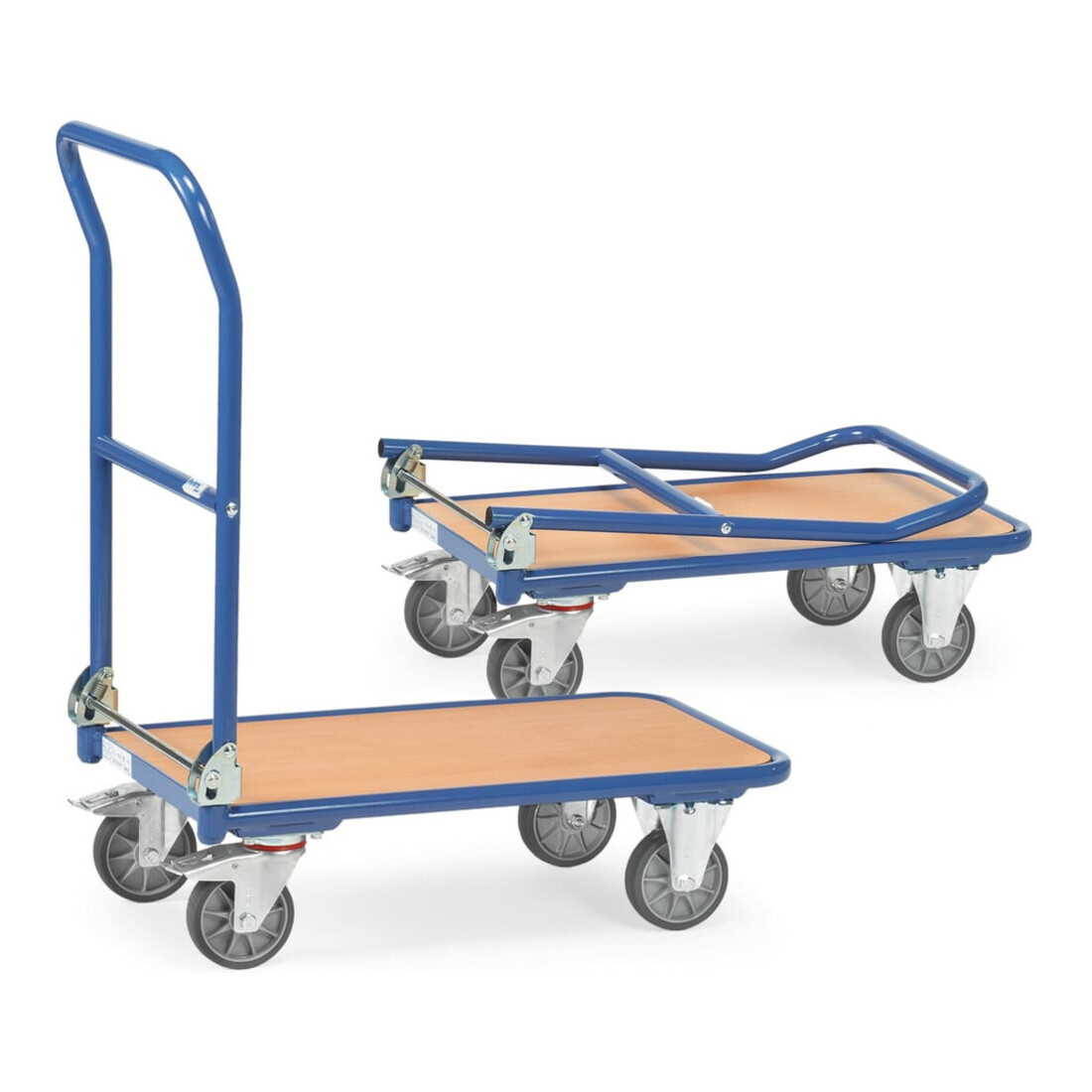 Chariot pliable en acier fetra KW 11 charge max. 250kg, roues à bandage TPE, dossier rabattable