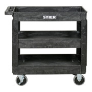 Chariot polyvalent en plastique STIER avec 3 plateaux, 250 kg, LxlxH 870x430x850 mm-2
