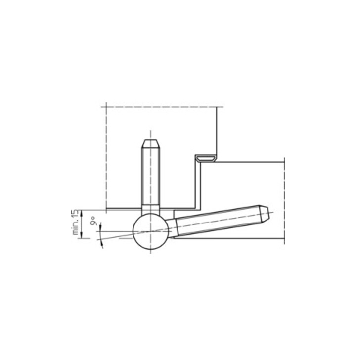 Charnière à enfoncer BAKA C 1-20 WF 3 pièces nickelées 100 kg DIN L/R portes en bois DIN L/R