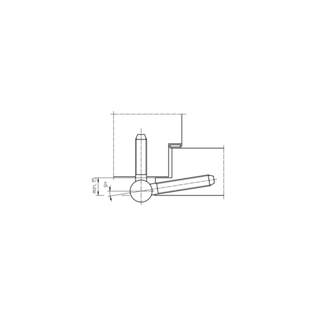 Charnière à enfoncer BAKA C 1-20 WF 3 pièces nickelées 100 kg DIN L/R portes en bois DIN L/R