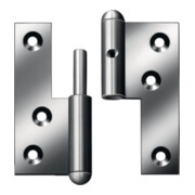 Charnière à visser Vormann STA li.80x72mm DIN L goupille fixe