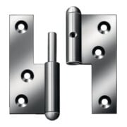 Charnière à visser Vormann STA re.80x72mm DIN R goupille fixe