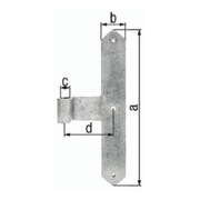 Charnière centrale de porte 400x60x120mm STA galv.gelb verz.8mm GAH-1