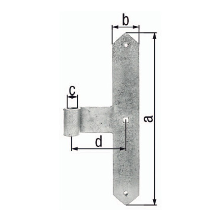 Charnière centrale de porte 400x60x120mm STA galv.gelb verz.8mm GAH