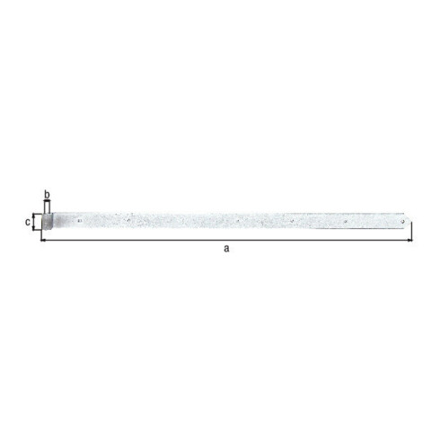 Charnière de magasin B.60mm L.1400x60mm S.8mm D.20mm STA TZN rd GAH