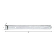 Charnière de magasin L.500x16x45mm S.5mm D.16mm STA galv.gelb verz.rd GAH-3