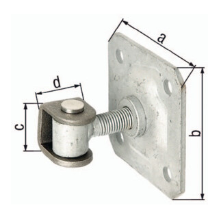 Charnière de porte Gustav Alberts 100x100x44x44x35mm STA brute GAH