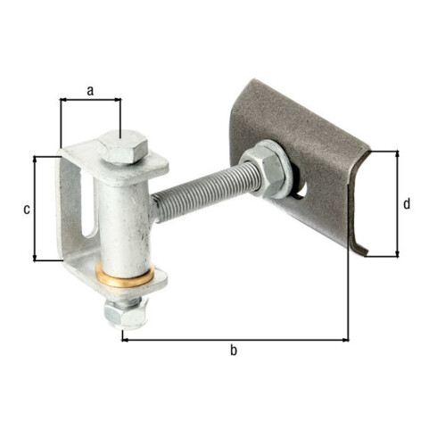 Charnière de porte 132x100x70mm STA brute GAH