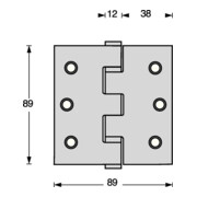 Charnière de porte à billes angulaire L.89mm B.89mm axe extensible en acier inoxydable-4