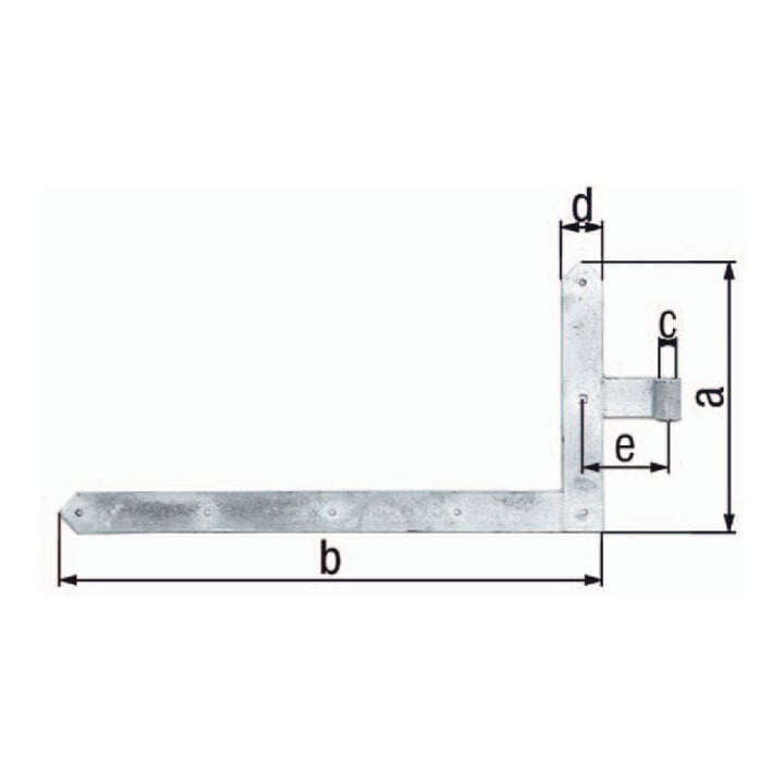 Charnière de porte pour portes de garage 600x1000x60x60x120mm STA TZN en bas à gauche 8mm