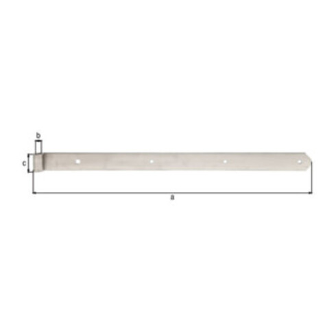 Charnière de tiroir B.40mm L.600x40mm S.4mm D.13mm VA rd GAH