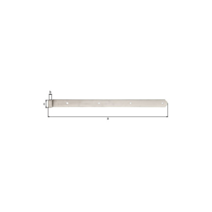 Charnière de tiroir B.40mm L.600x40mm S.4mm D.13mm VA rd GAH