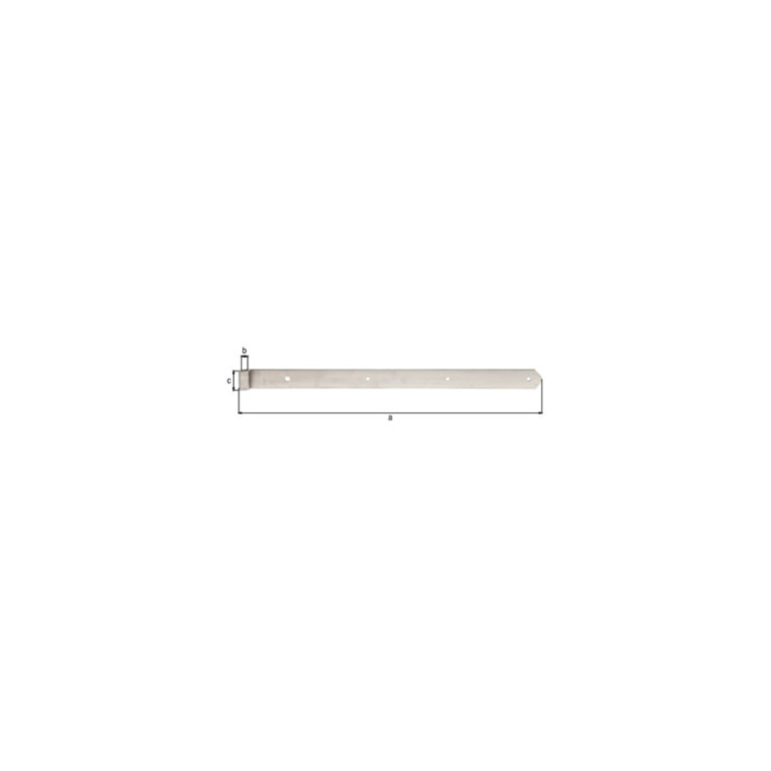 Charnière de tiroir B.40mm L.600x40mm S.4mm D.13mm VA rd GAH