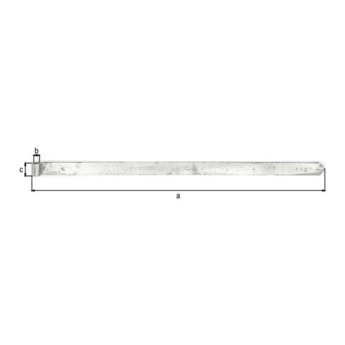 Charnière de tiroir B.45mm L.1000x45mm S.5mm D.16mm STA TZN rd GAH
