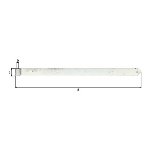 Charnière de tiroir B.60mm L.1000x60mm S.8mm D.20mm STA TZN rd GAH