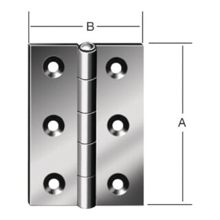 Charnière DIN 7954 B demi-largeur