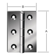 Charnière DIN 7954 B demi-largeur