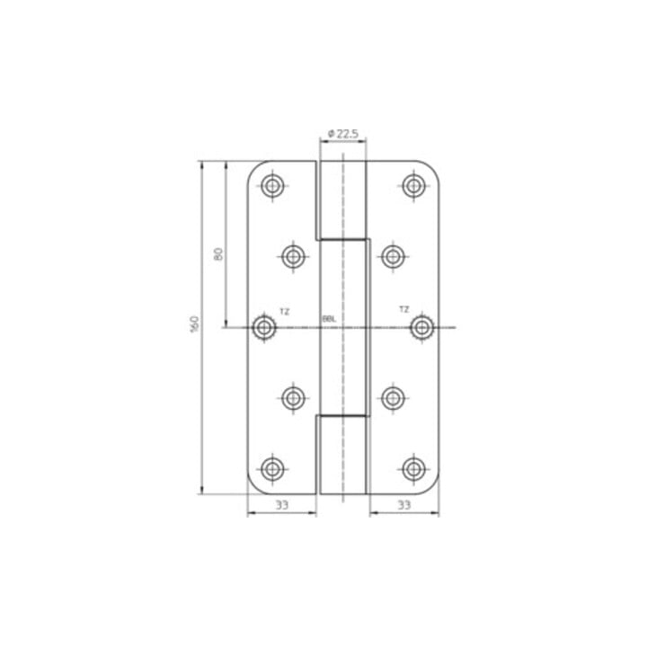 Charnière d'objet VARIANT VN 2929/160 VA ma née 160kg 22,5mm DIN L/R porte stu.door