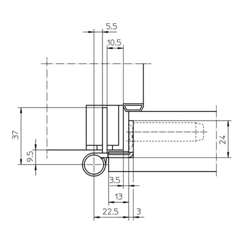 Charnière d'objet VARIANT VX 7939/160 Planum STA ma verchr.160kg 15mm DIN L/R gef.door