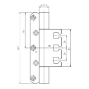 Charnière d'objet VARIAT VX 7939/160 VA ma 200kg 200kg 200kg 22,5mm DIN L/R porte fixe-4