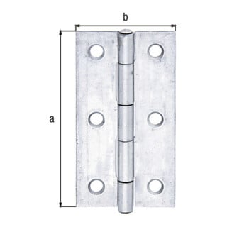 Charnière hauteur 81 mm largeur 128 mm pas de filetage 1,5 mm acier inoxydable