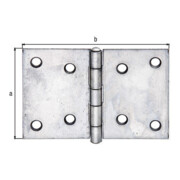 Charnière hauteur 81 mm largeur 128 mm pas de filetage 1,5 mm acier inoxydable
