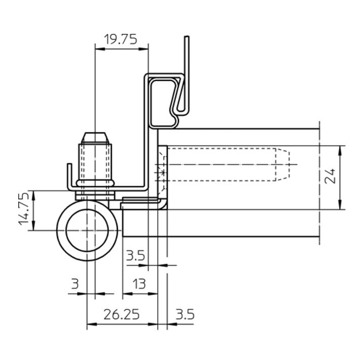 Charnière VARIANT VARIANT VN 8938/160 U VA ma née 160kg 22,5mm DIN L porte fixe
