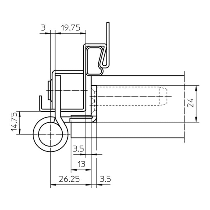 Charnière VARIANT VARIANT VN 8938/160 U VA ma née 160kg 22,5mm DIN L porte fixe