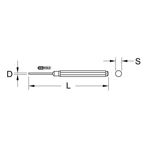 KS Tools Emporte-pièce à goupille parallèle avec douille de guidage