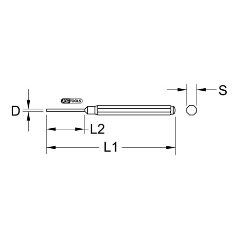 KS Tools Parallel Pin Punch, XL, 8 côtés, chromé brillant