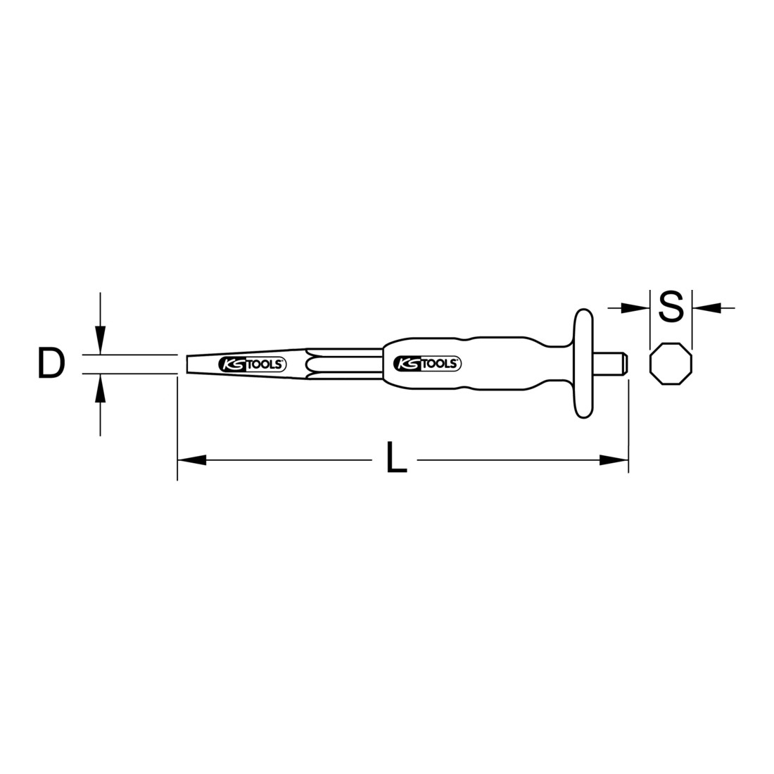 Chasse, Ø 3 mm, forme conique KS Tools
