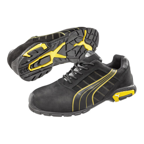 Chaussures de sécurité Puma 642710 Amsterdam Low, S3 SRC noir/jaune