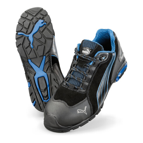 Chaussures de sécurité ISM Puma Rio noir bas, EN20345 S3 noir/bleu