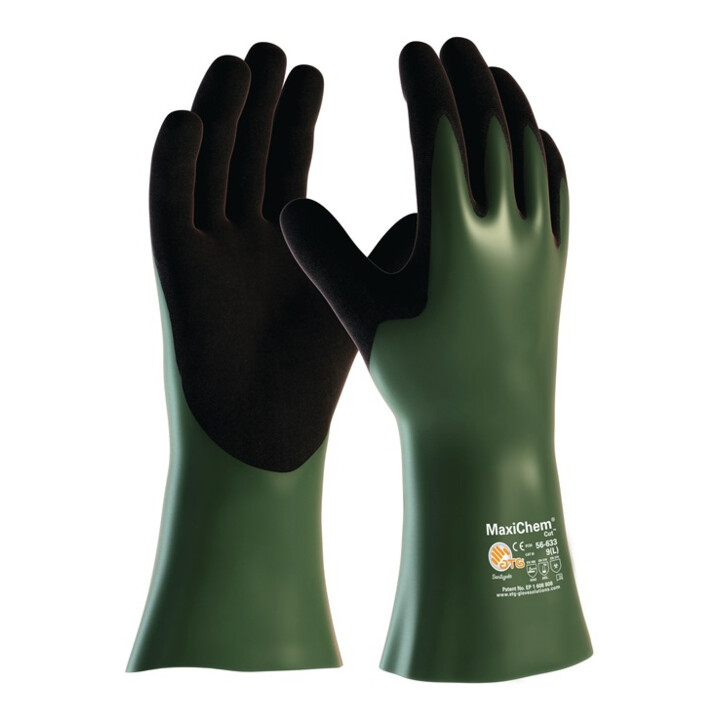Chemiehandschuh MaxiChem Cut 56-633 Gr.10 grün/schwarz EN 388,EN 374